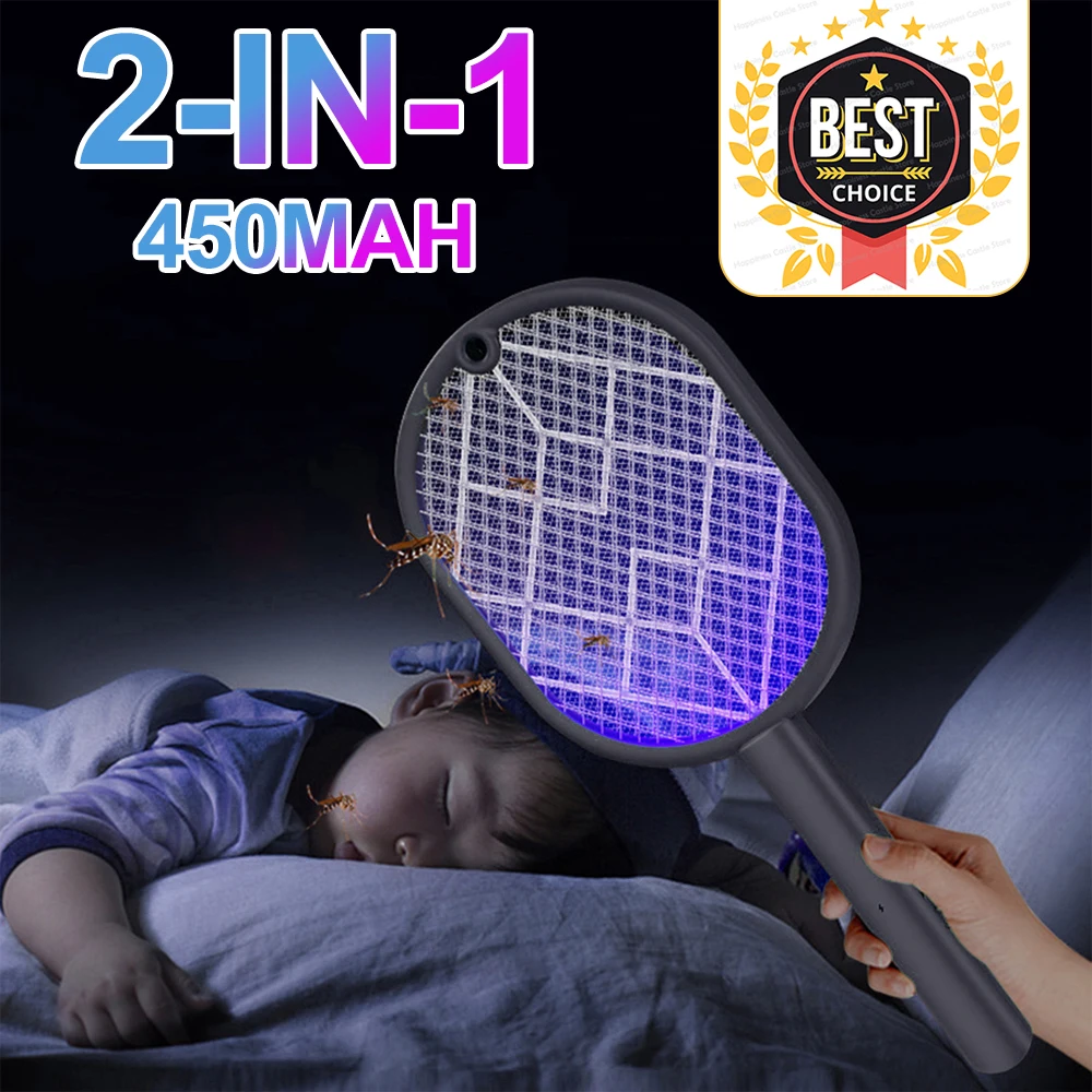 Electric Mosquito Killer 2-in-1 Mosquito Killer Lamp USB Charging Protective Net Household Supplies for Home Bedroom Living Room