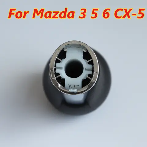 1PC New Leather 5/6 Speed Manual Gear Shift Knob Replacement Shifter Lever Head For Mazda 3 5 6 CX-5 Car Interior Mod Parts