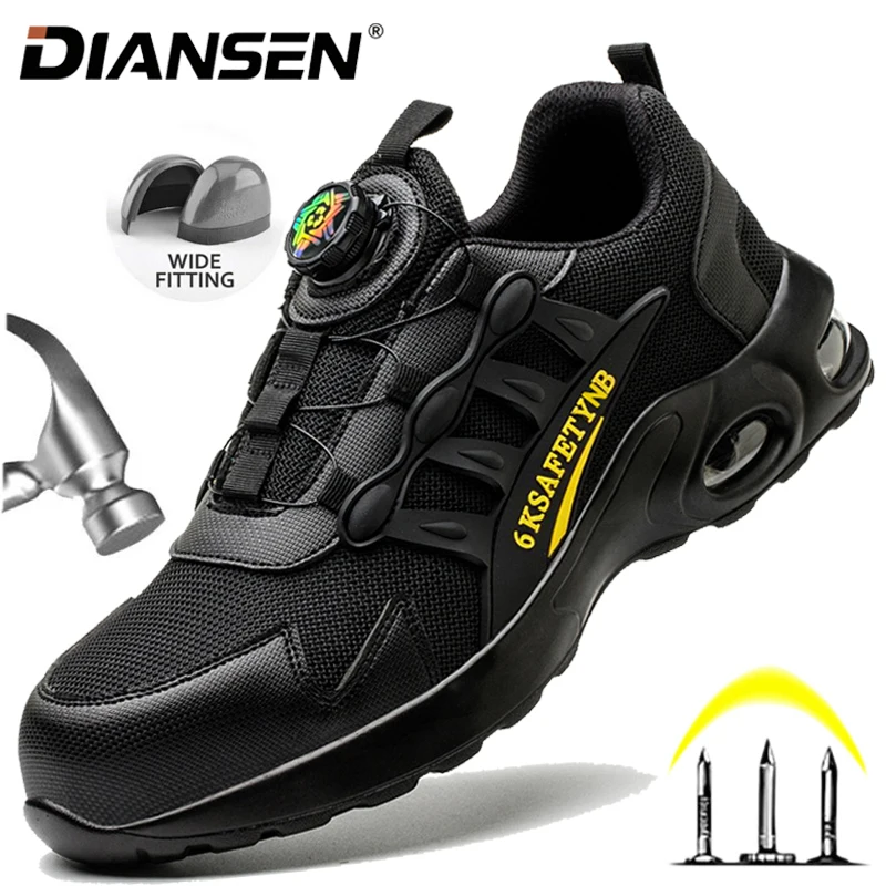 

Steel Toe Shoes for Men Indestructible Work Shoes Lightweight Non Slip Safety Shoes Air Shock Sneakers Construction Work Shoes