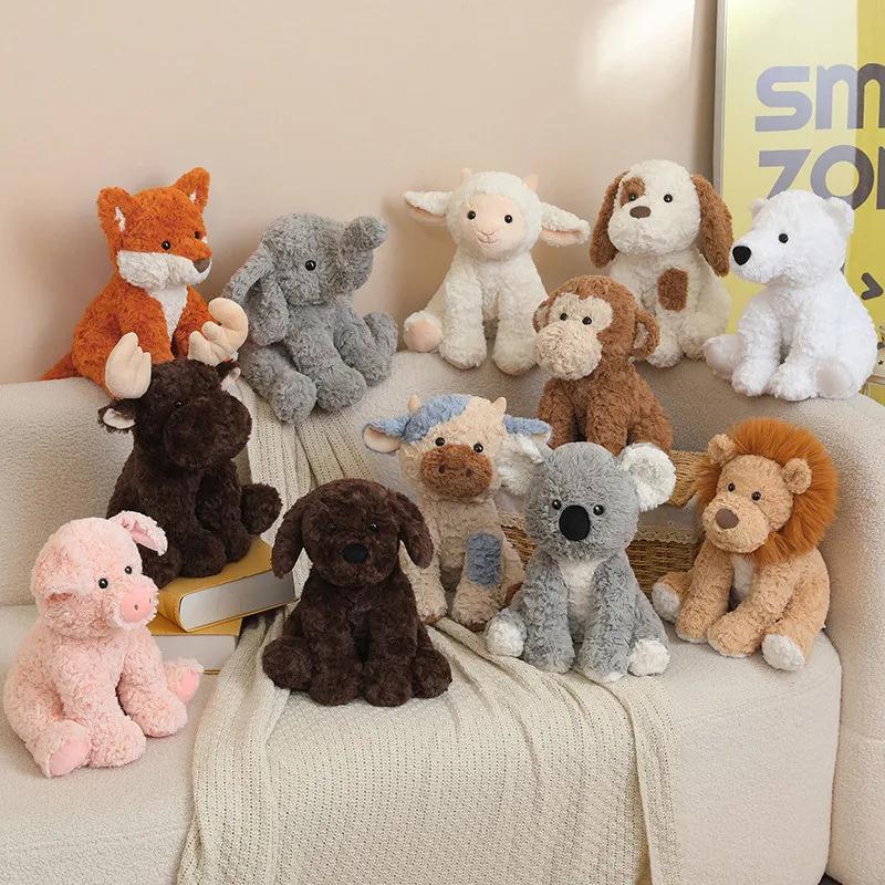 Twisted Plush Sitting Animal Doll Soft Curly Fur Plush Stuffed Toy Cute Adorable Kids Gift Home Decor Cozy 12 Styles 25cm