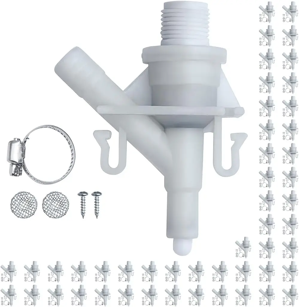 

50 Pack WHOLESALE 385311641 RV Water Valve with Hardware, RV Toilet Valve Fit for Toilets 300, 301 310, 311, 320, 321 Series Ca