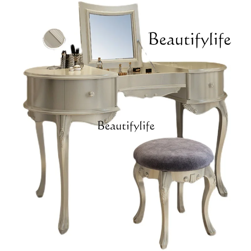 

European neoclassical dresser French light luxury bedroom storage integrated dressing table small apartment desk