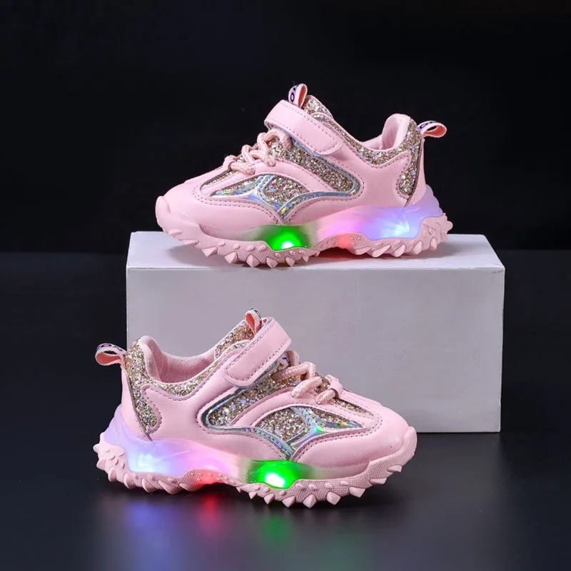 Kid Tennis 2024 Spring Autumn Children LED Sneakers Boys Glowing Shoes Kids Girls Light Luminous Shoe Toddler Baby First Walkers