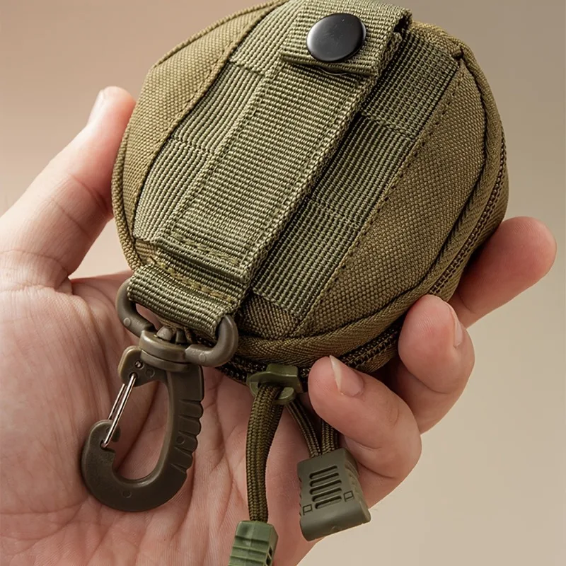 1Pc Tactical Key Pouch, Multifunctional MOLLE Attachment Round Bag, Portable for Outdoor Sports Cycling Enthusiasts