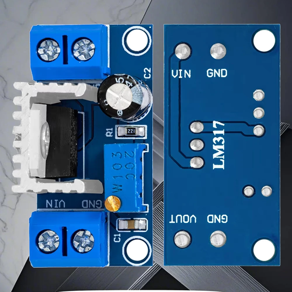 LM317 DC-DC Step-Down Converter Module (1~10PCS): Adjustable 4.5~40V Input to 1.2~37V Output LM317 Adjustable Step-Down Module (