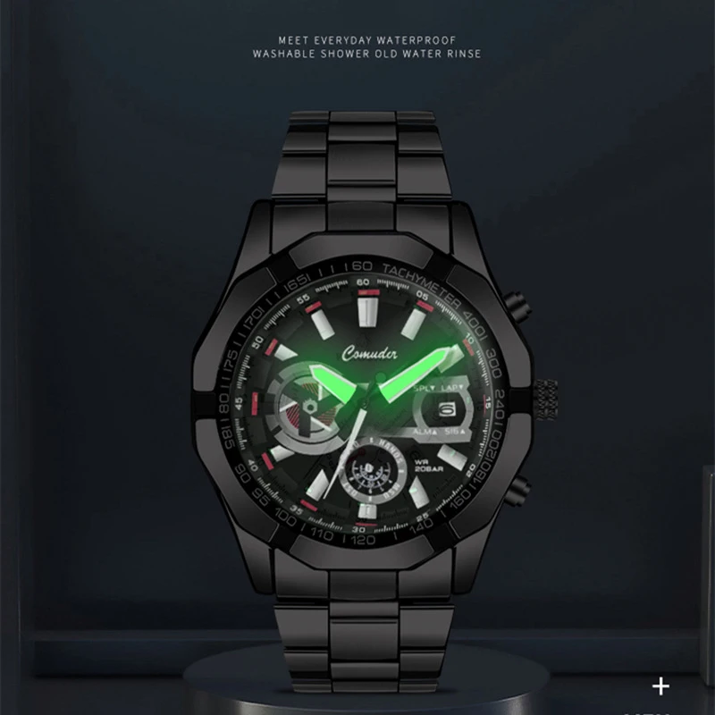 UTHAI Men's Fashion Watch Casual Sports Multifunctional Quartz Watch Waterproof Night Light Men's Clock Watch Relogio Masculino image 5
