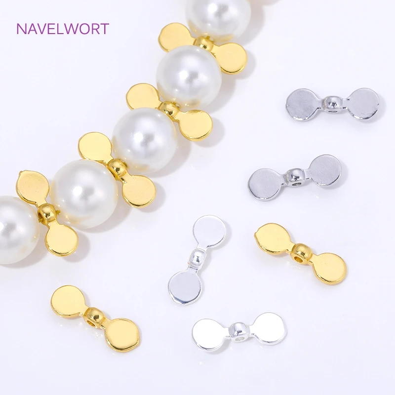 18K Gold Plated Smooth Round Beads Separator,Brass Irregular Spacer Beads For Jewelry Making,DIY Bracelet Beading Accessories