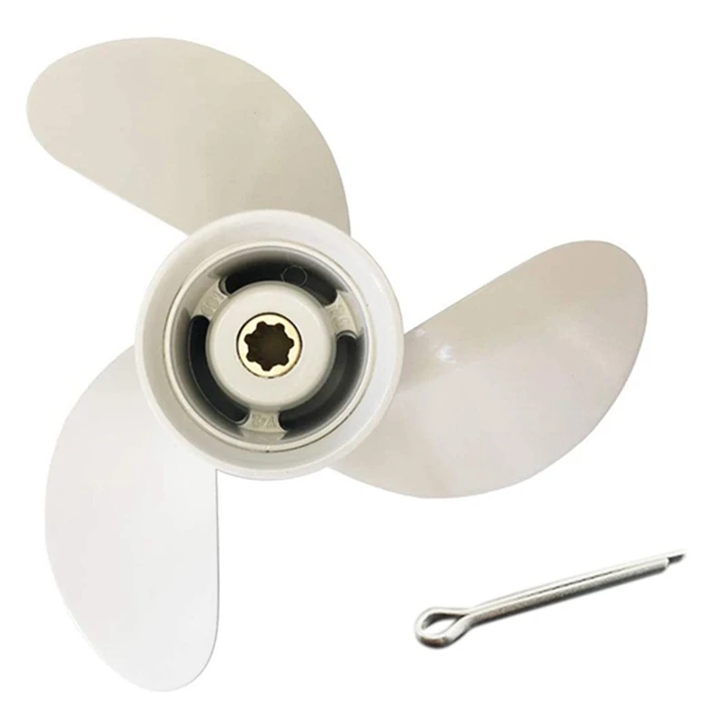 White Propeller For Yamaha 6Hp 8 1/2 X7 1/2 Boat Motor Screw Marine Engine Part 7 Spline 6G1-45943-00-El