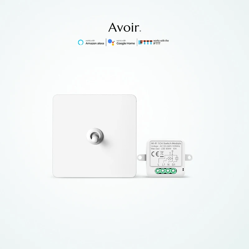 

Avoir Alexa White Metal Panels Push Button Tuya Smart Switches For Houses Zigbee Accessoire Vintage Toggle Switch 1-4 Gang 2 Way
