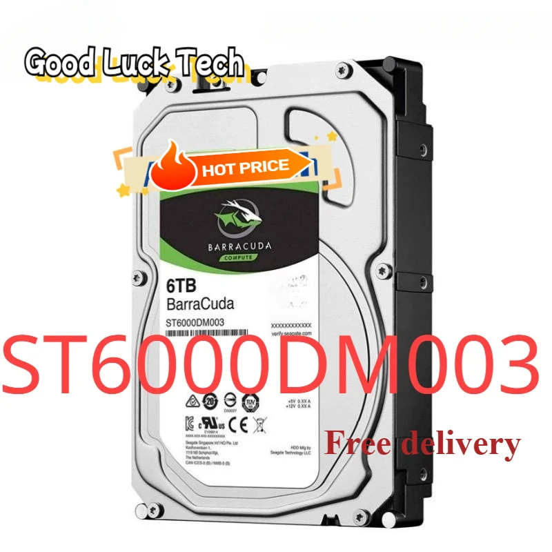 

НОВЫЙ для Sea-gate ST6000DM003 BarraCuda Series 6 ТБ Жесткий диск 3,5 дюйма SATA Внутренний жесткий диск 5400 об/мин 256 МБ кэш для ПК/Mac