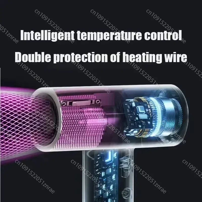 Super Portable USB Charging Wireless Hair Dryer 100000RPM High Wind Powerful Cold/Hot Air Styling Tools LED Display image 4