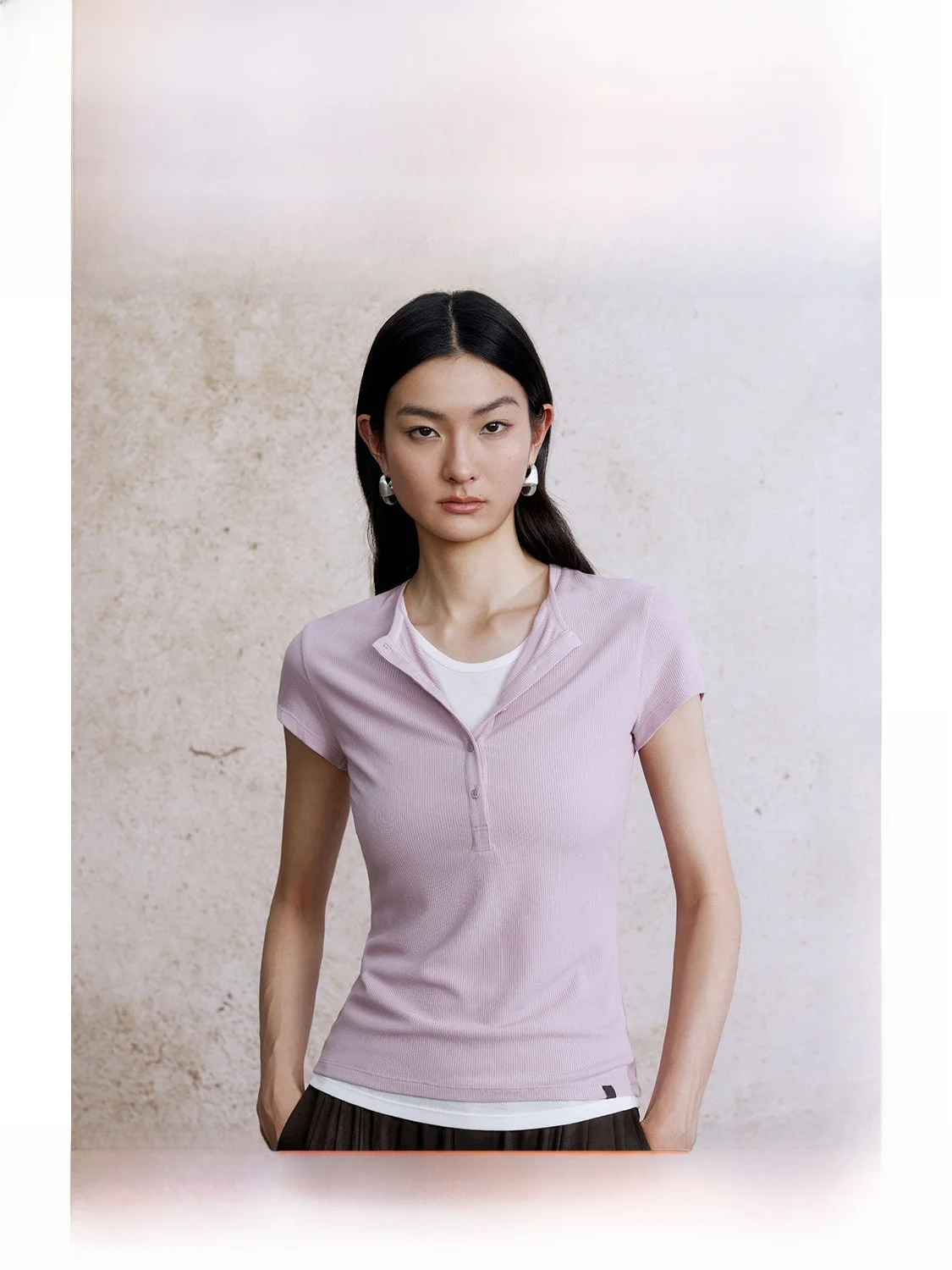 

Летняя женская футболка ZhiZhi с коротким рукавом, стандартный крой, повседневная, с воротником хенли, съемная, из двух частей, дышащая, хлопковая