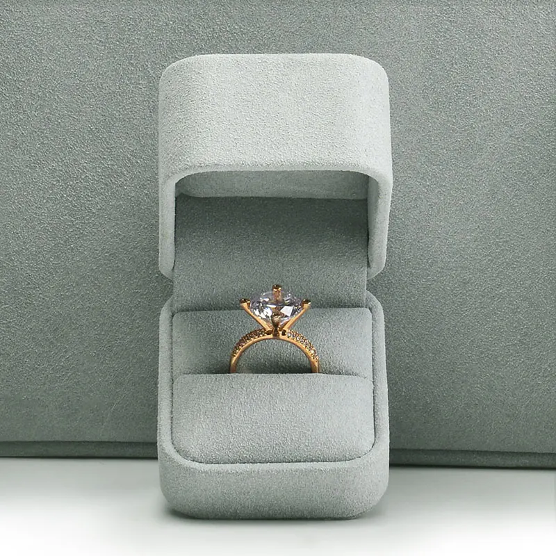 Oirlv Grey Jewelry Boxes Wholesale Velvet Gift Box Grey Earrings Jewelry Ring Box Necklace Bracelet Gift Velvet Jewelry Boxes