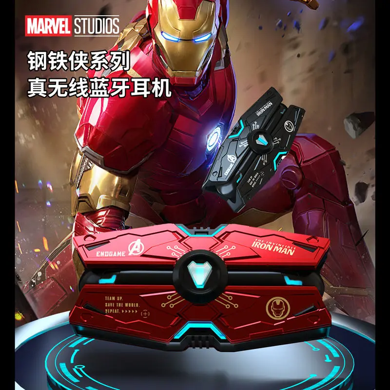 2023 Marvel Iron Man Bluetooth Earphone Cool Battleship Low Latency Long Battery Life Full Zinc Alloy Earphone Boy Holiday Gift