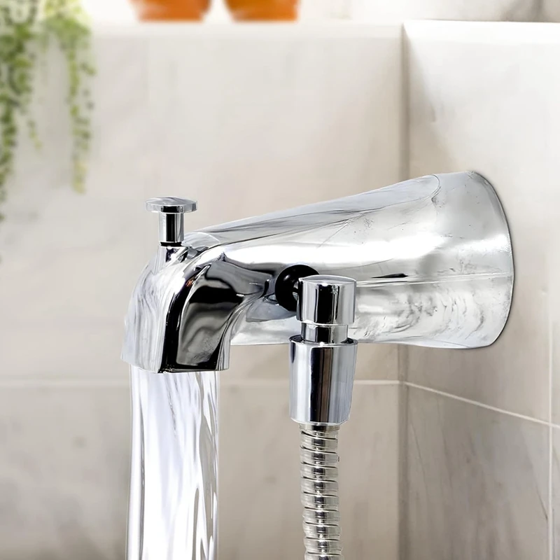 Caño de bañera con desviador, grifo de bañera con desviador de ducha y llave hexagonal, se adapta a tubo de cobre de 1/2 pulgadas, 5,3 pulgadas