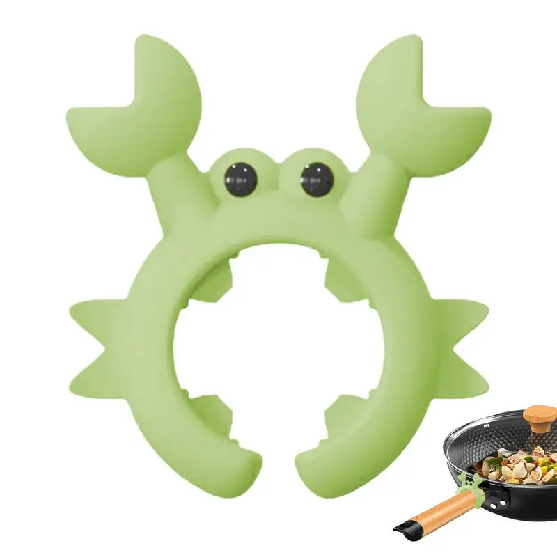 Silicone Spoon Rest Non-Slip Crab Cooking Spoon Holder Pot Clip Spoon Rest Kitchen Gadget Heat-Resistant Countertop Ladle Holder