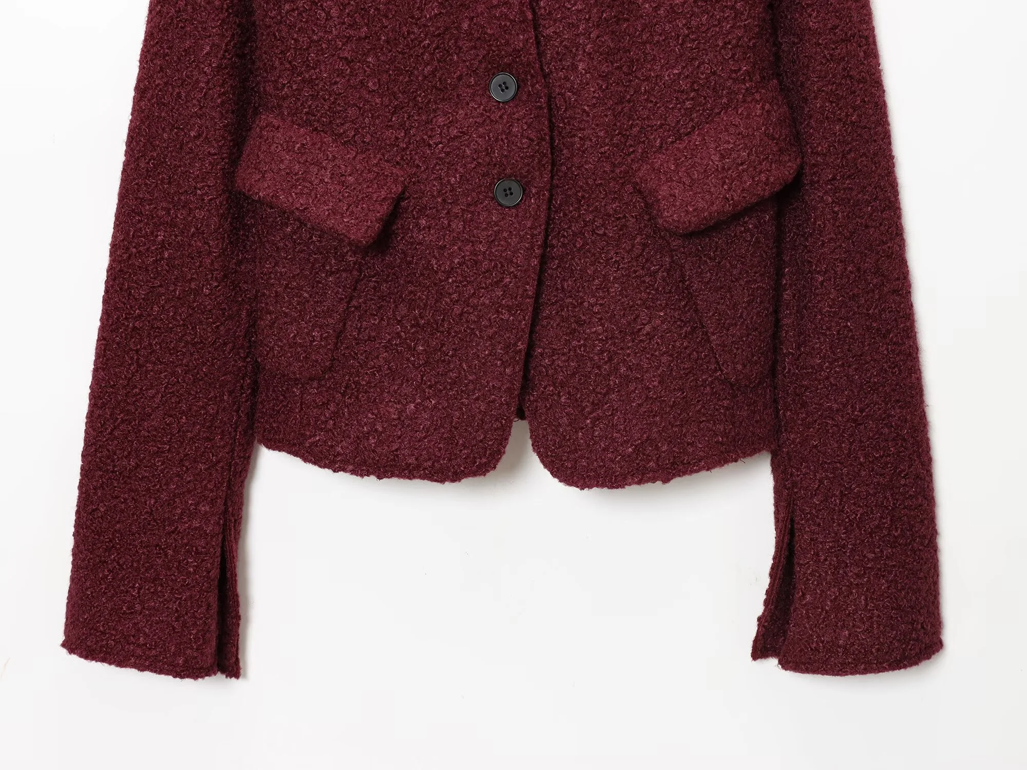 2025 hiver nouveau femmes décontracté mode Simple col montant à manches longues coupe ajustée boutonné poche circulaire laine manteau