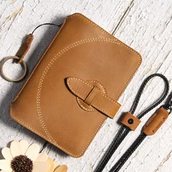 Passport Wallet Cover Genuine Crazy Horse Leather Travel Organizer with Secure Snap Dual Passport Capacity RFID Blocking Holder
