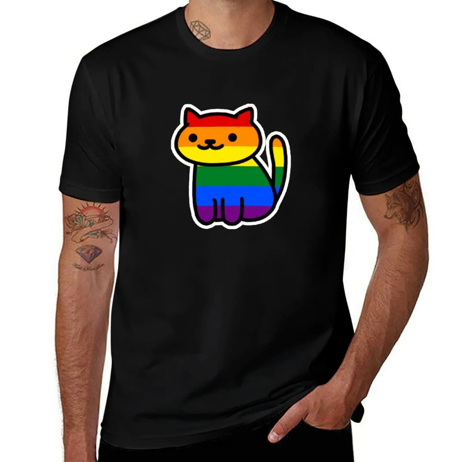 Neko Pride: Gay T-Shirt Novelty Graphic Tee Shirt