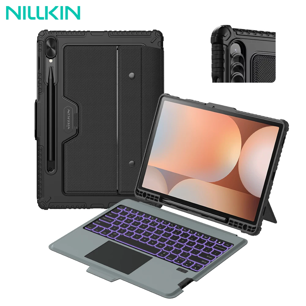 Teclado mágico para Samsung Galaxy Tab S10 + funda Nillkin retroiluminación cubierta de teclado Bluetooth para Samsung Galaxy Tab S9/S9 + fundas