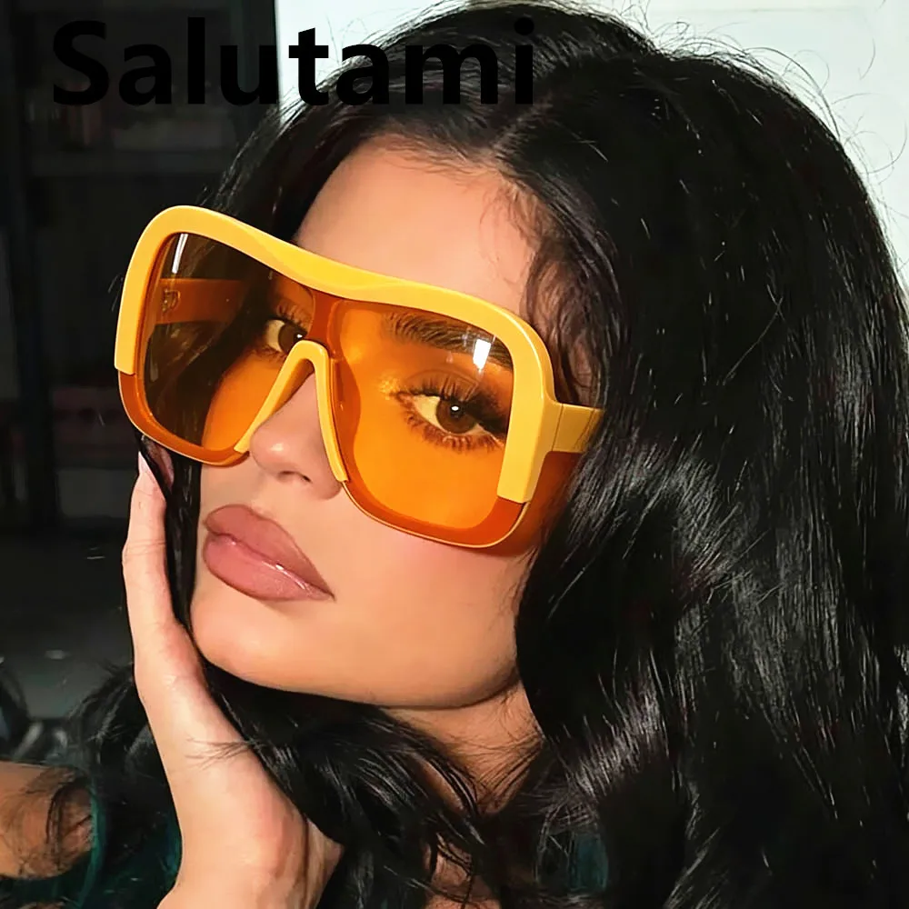 Patchwork New Fashion Brand Rectangle Oversized Sunglasses Women Vintage Patchwork Square Sun Glasses Men Driving Large Eyewear