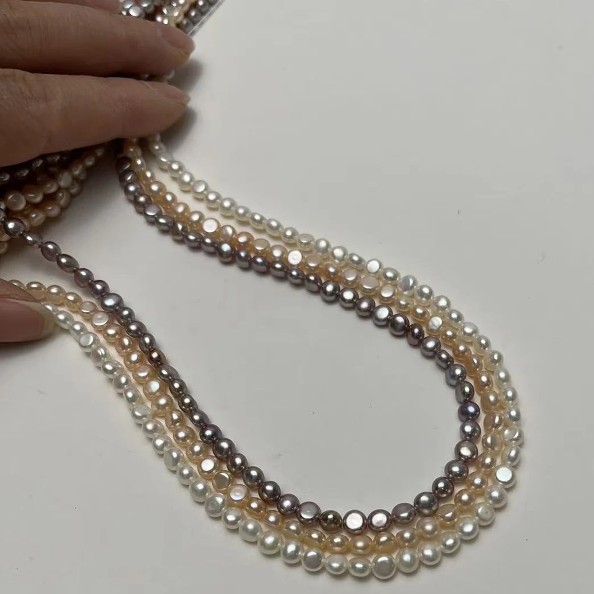 4-5mm Natural Freshwater Pearl Two Side Light Beads for Jewelry Making DIY Necklace Bracelets Earring Accessories Beads Supplies