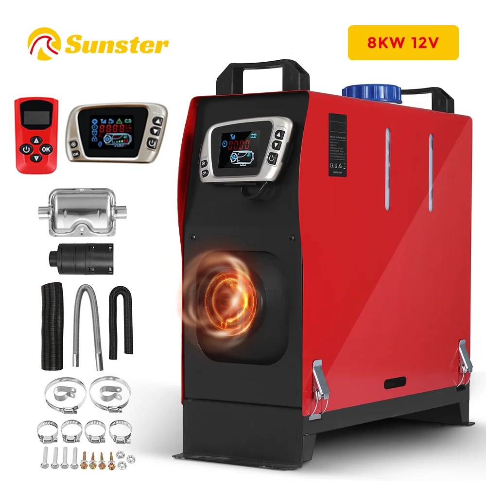 Sunster12V 8KW Portable Diesel Air Heater All In One Heater with LCD Monitor For Car Trailer Truck Diesel Parking Heater