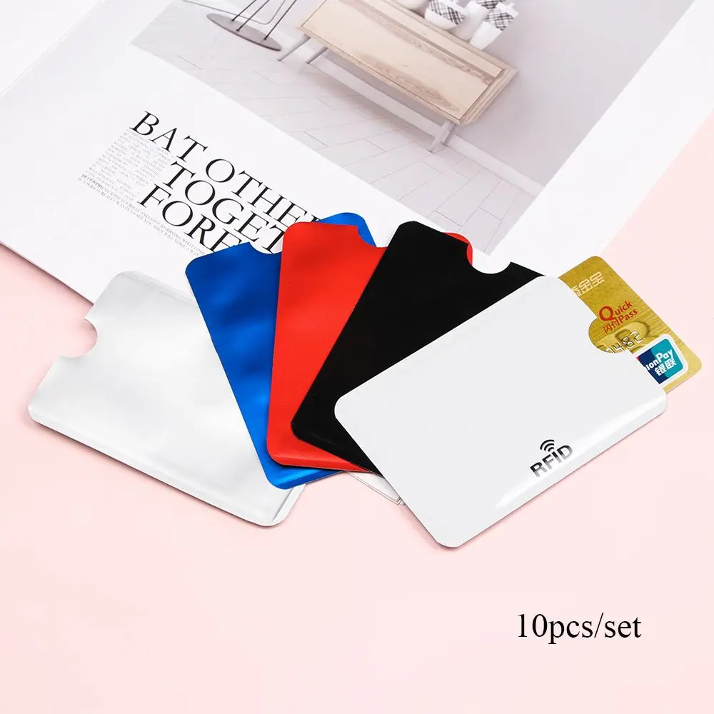 10PCS Safety Credit Cards Bank Protection Blocking Sleeve RFID Blocker Protect Case Cover Card Holder