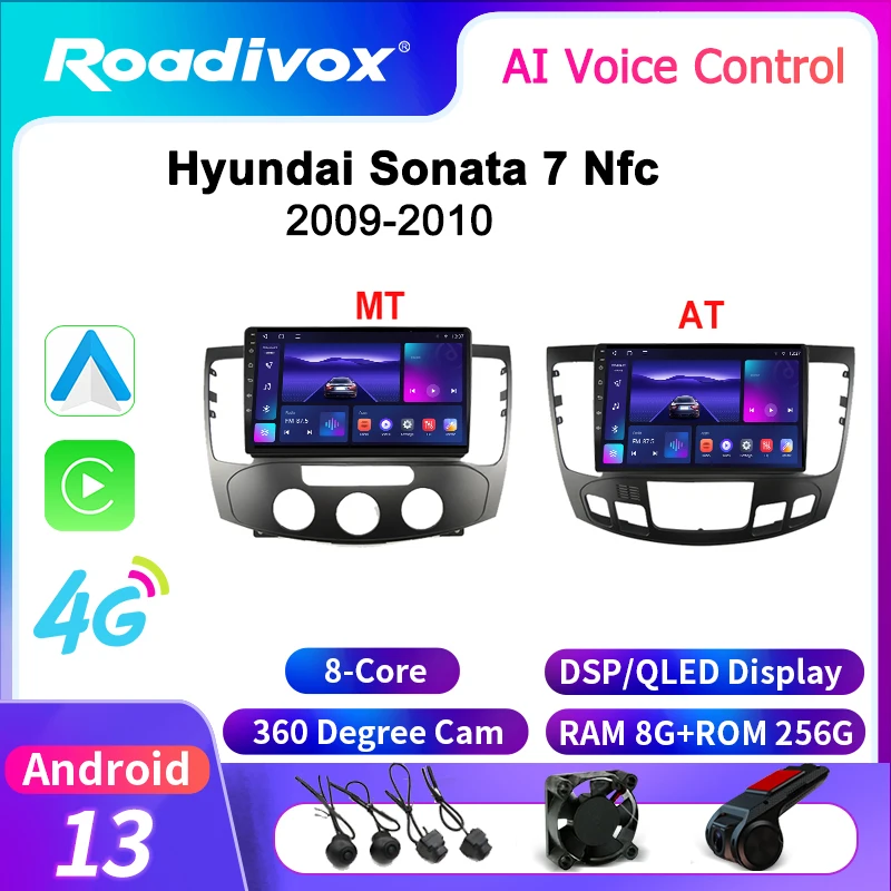 

roadivox Android car radio for Hyundai Sonata 7 Nfc 2009 2010 GPS Navigation video Multimedia Player tape recorder carplay