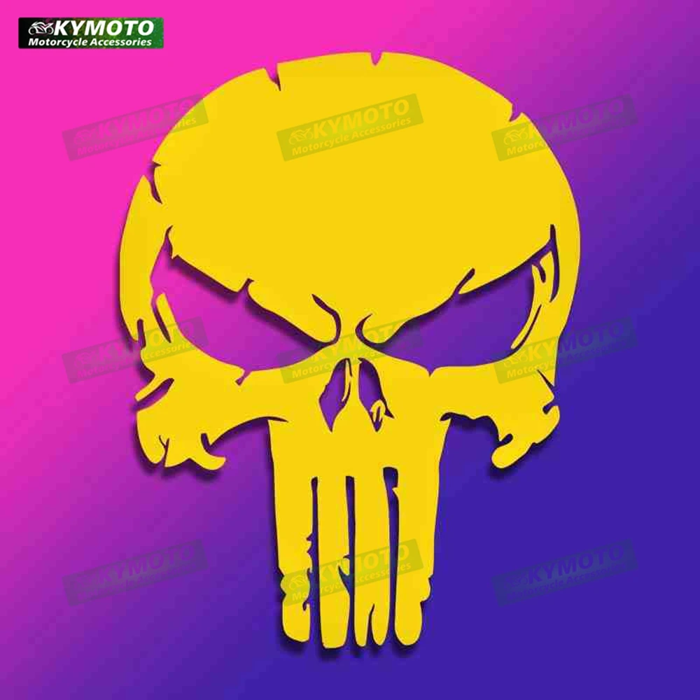 

Motorcycle War Damaged Skull Sticker Waterproof Reflective Sticker Decal Decoration Custom