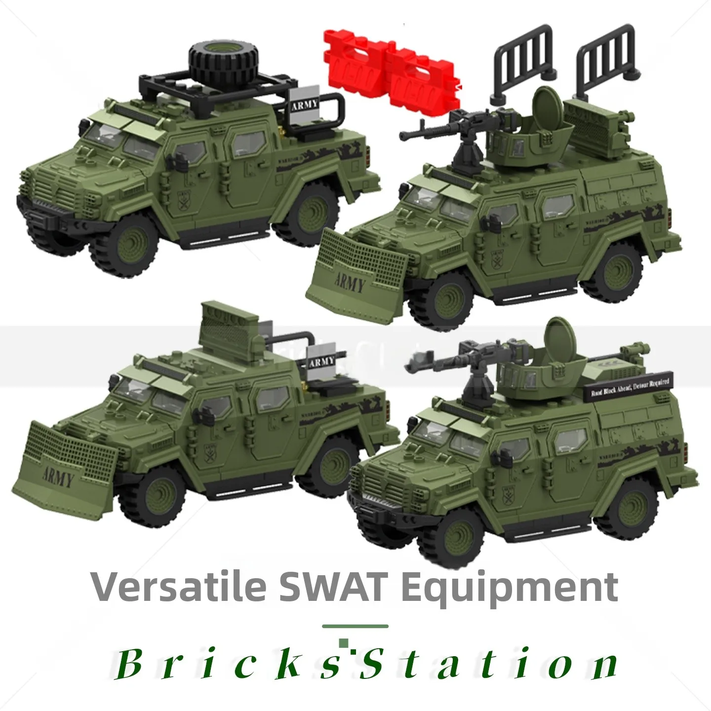 

Военная база, склад оружия, снаряжение спецназа, бронированный автомобиль с защитой от разграбления, пластиковые строительные блоки Bri Tiger, игрушки
