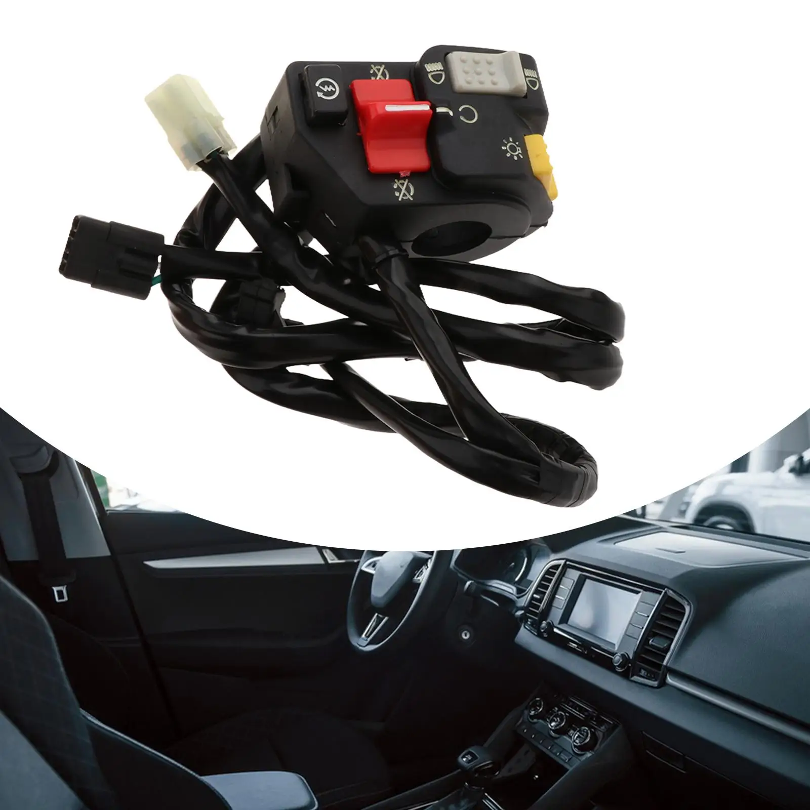 

Motorbike Electrical Control Left Handlebar Switch ABS Starter Stop Run Button for Honda TRX450ER Model Garage Use