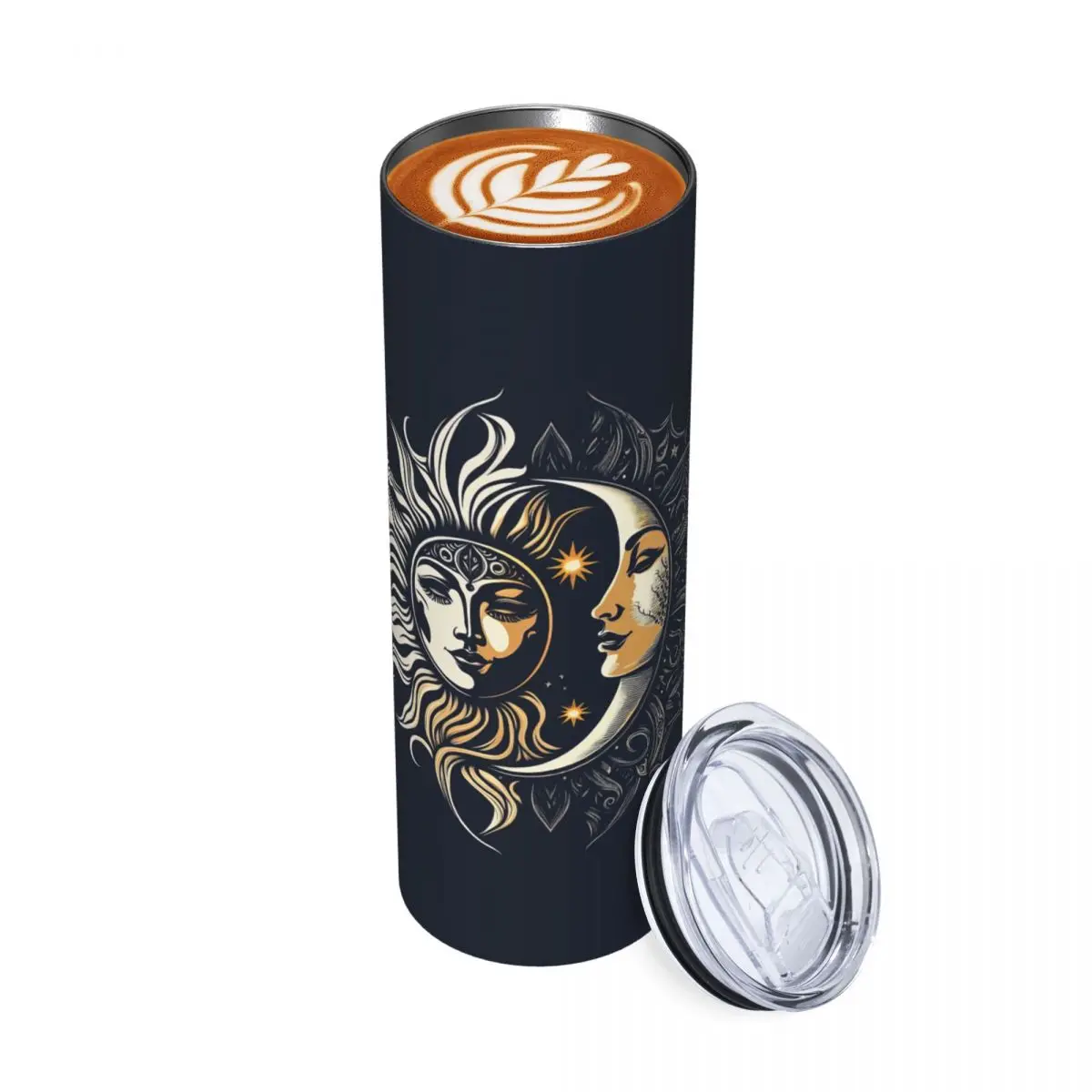 Vintage Sun And Moon Solar Eclipse 1 Stainless Steel Tumbler Vacuum Insulated Mugs Thermal Cold Bottle Straw With Lid 20oz