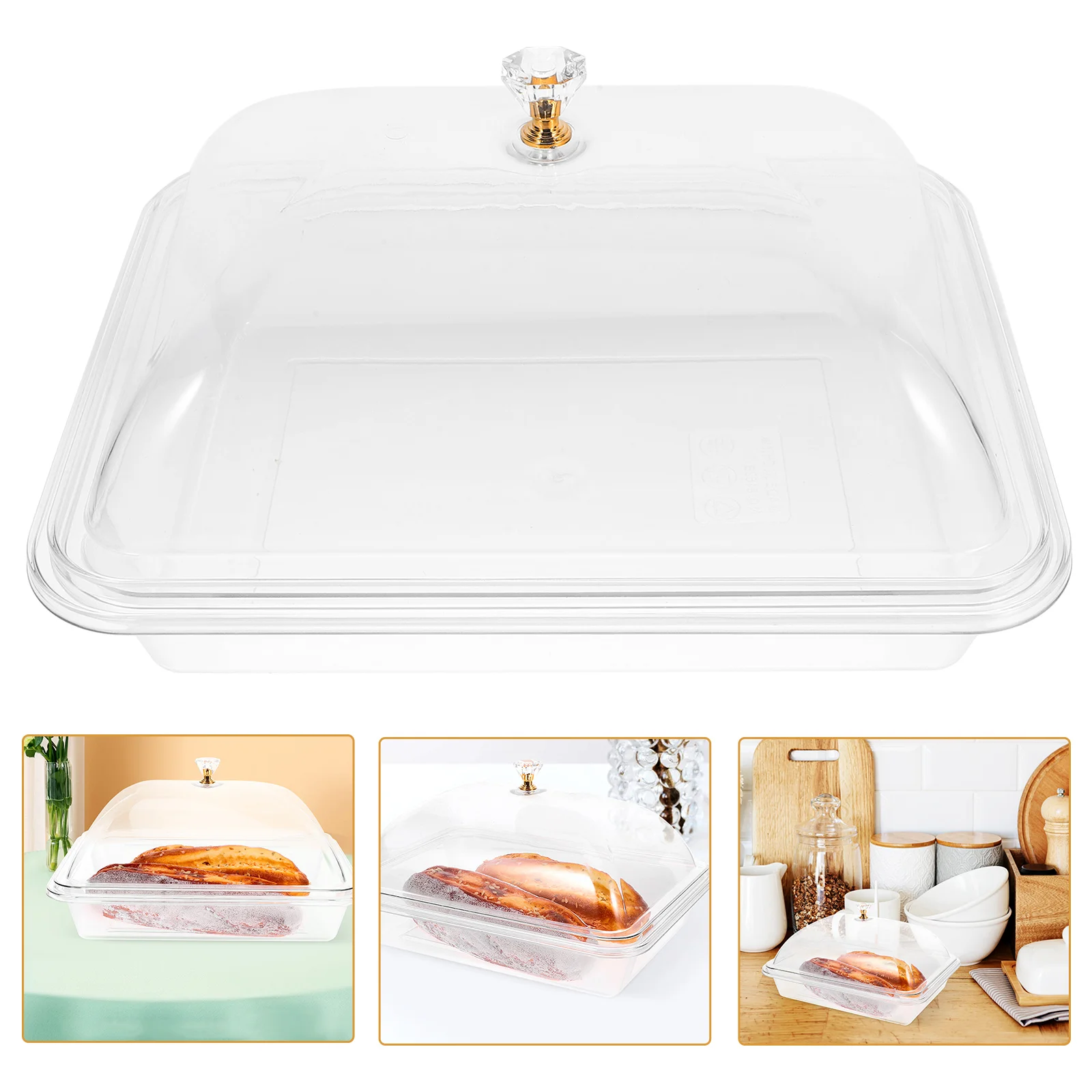 Covered Buffet Tray Dishes for Presentation Service Trays Serving Food Rectangular Plastic Hospitality Fruit Travel Condiment