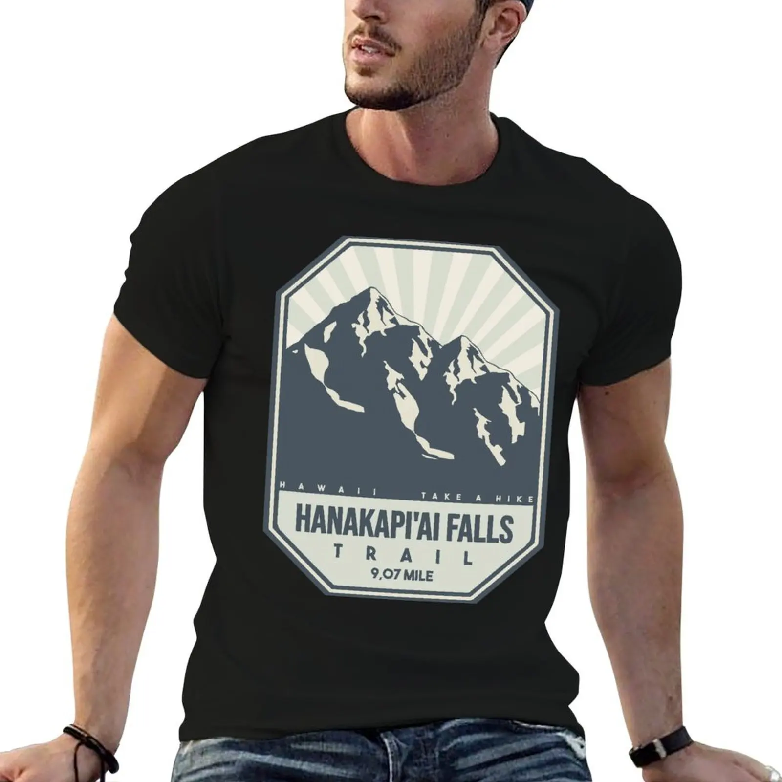 Hanakapi'ai Falls Trail Hawaii Hiking Trail T-Shirt Minimal Art Print T-Shirt