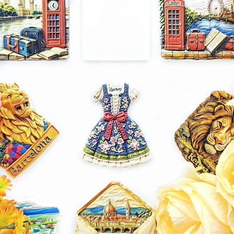 Bavarian Traditional Costume Fridge Magnet - 3D German Souvenir Oktoberfest Lederhosen Decor Unique Europe Gift