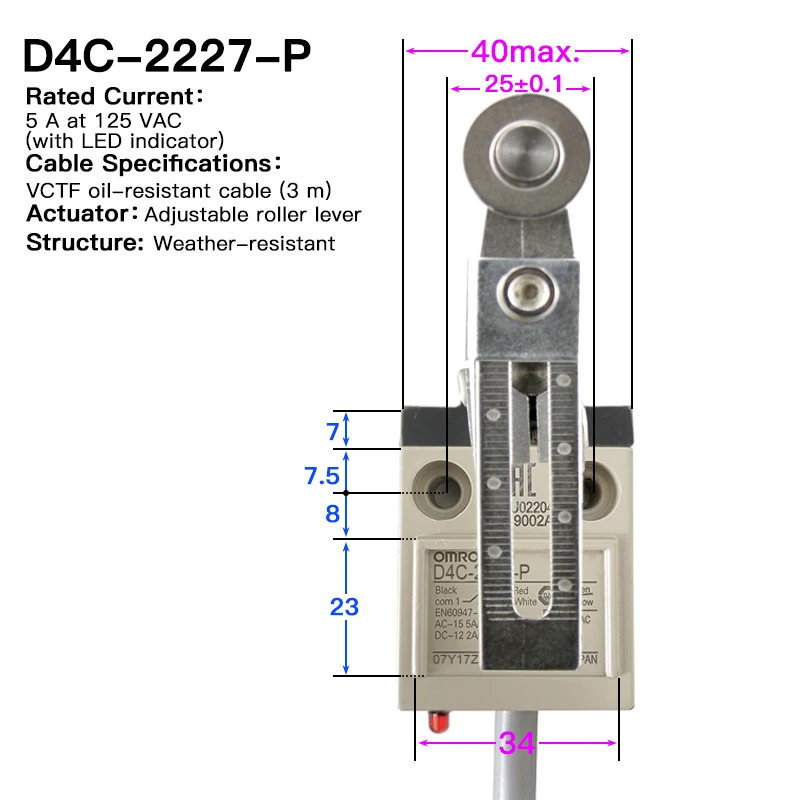 High strength waterproof travel switch D4C-1227-P 1327-P 2227-P 2327-P 3227-P 3327-P 4227-P 4327-P