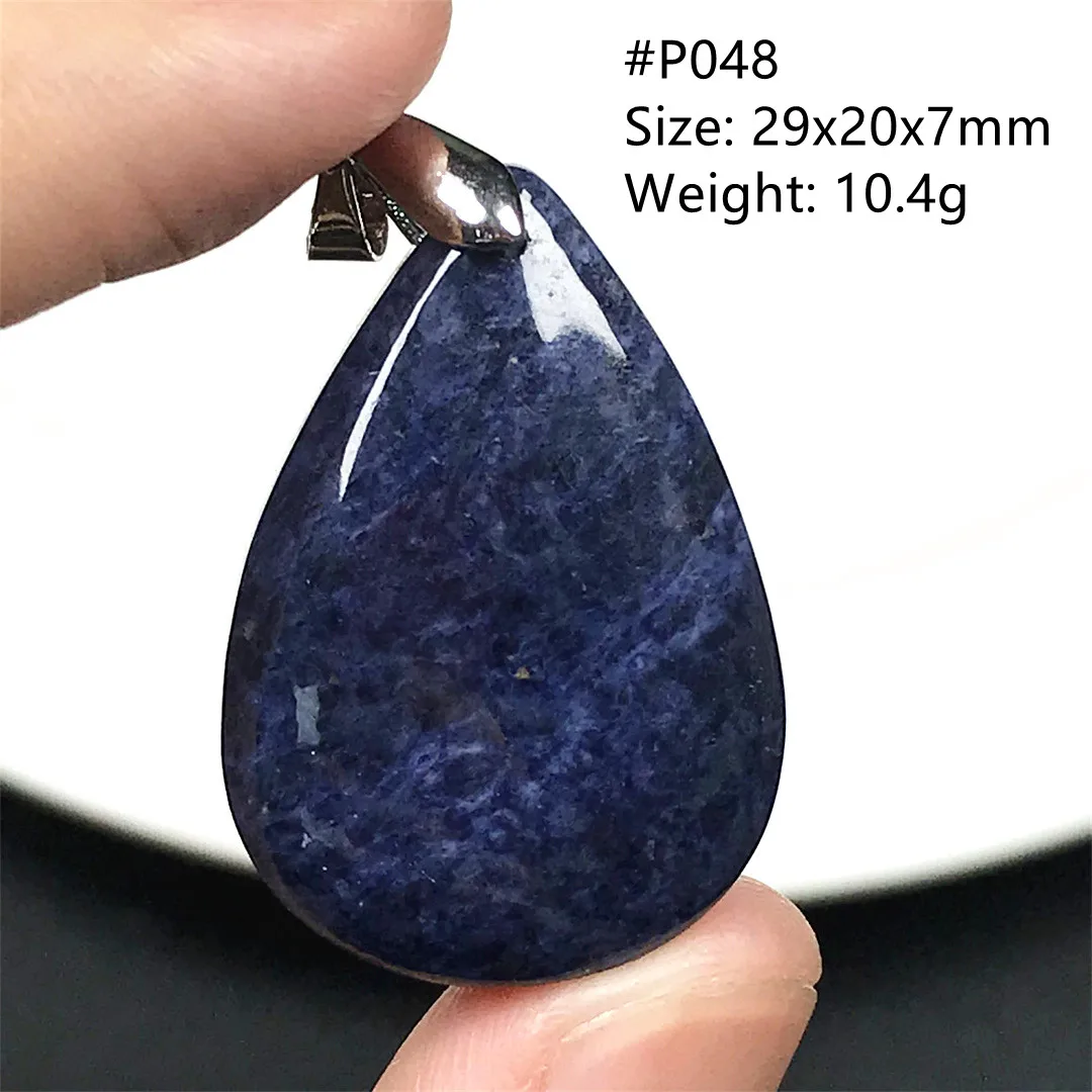 

Natural Blue Sapphire Pendent Jeweliy For Women Men Healing Luck Gift Crystal Silver Stone Beads Reiki Gemstone AAAAA