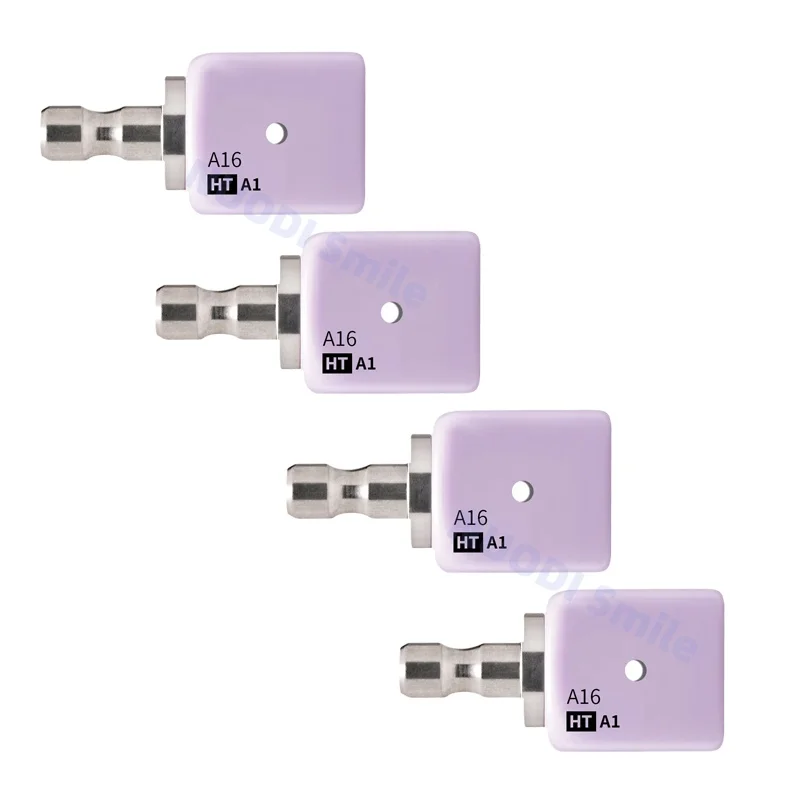 4PCS Dental Lithium Disilicate Blocks With Hole A1 A2 A3 CAD CAM Dental Milling Material Dental Glass Ceramics A16 HT LT for Lab