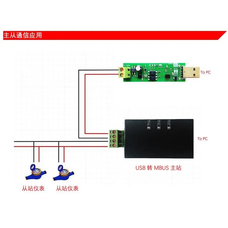 USB to MBUS slave module MBUS leader/follower communication debugging bus monitoring No spontaneous self-collection