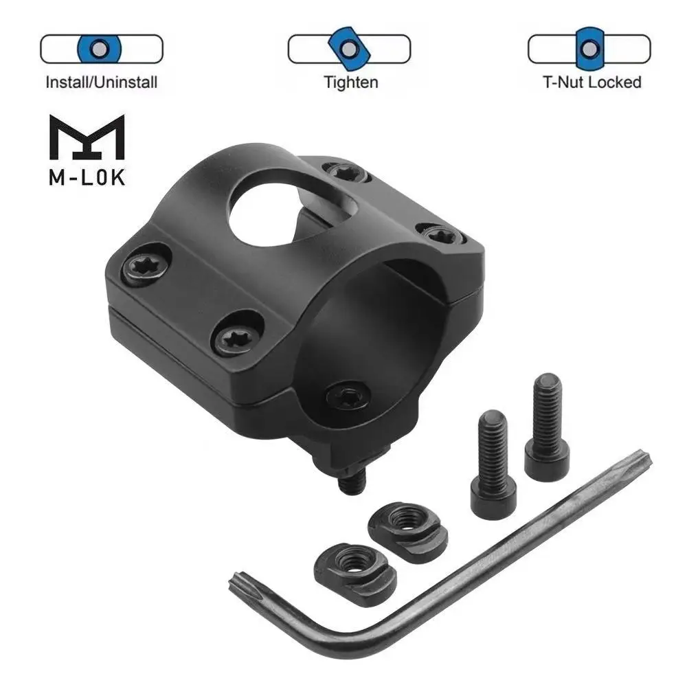 

Tactical MLOK Flashlight Mount 25.4mm - Aluminum Alloy Quick Release Rail Mount for Tactical Lights | Universal M-lok Light Hol