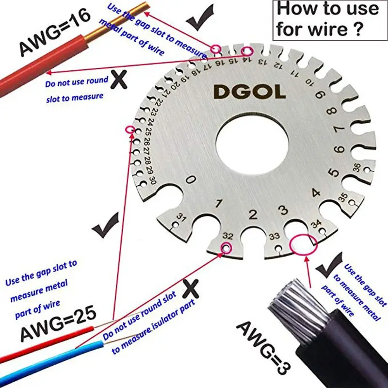 Thickness Measures American Wire Gauge Round Cable Sheet Stainless Steel SWG Wire Gage Standard Thickness Metal Gauge