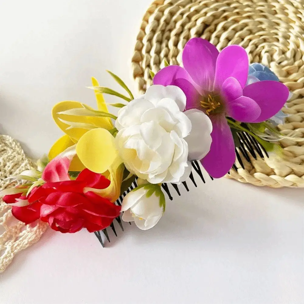 

Sweet Flower Hair Comb Ethnic Style Bohemian Thailand Flower Hairpin Fixed Combs Hair Clip Thai Hair Accessories Headwear