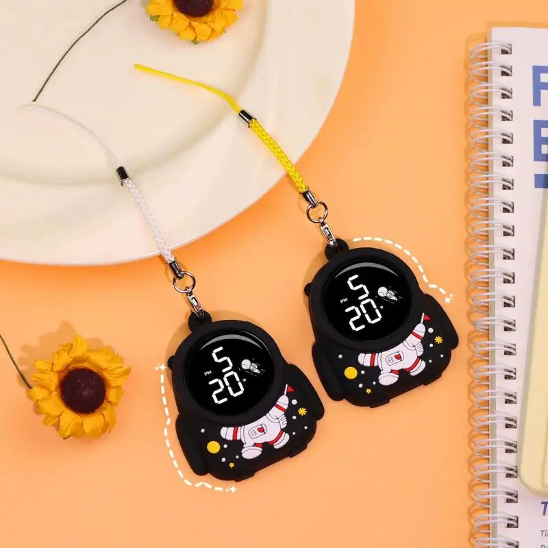 

Cute Cartoon LED Digital Electronic Watch Night Light Keychain Pocket Watch Creative Mini Hanging Watches Students Gifts