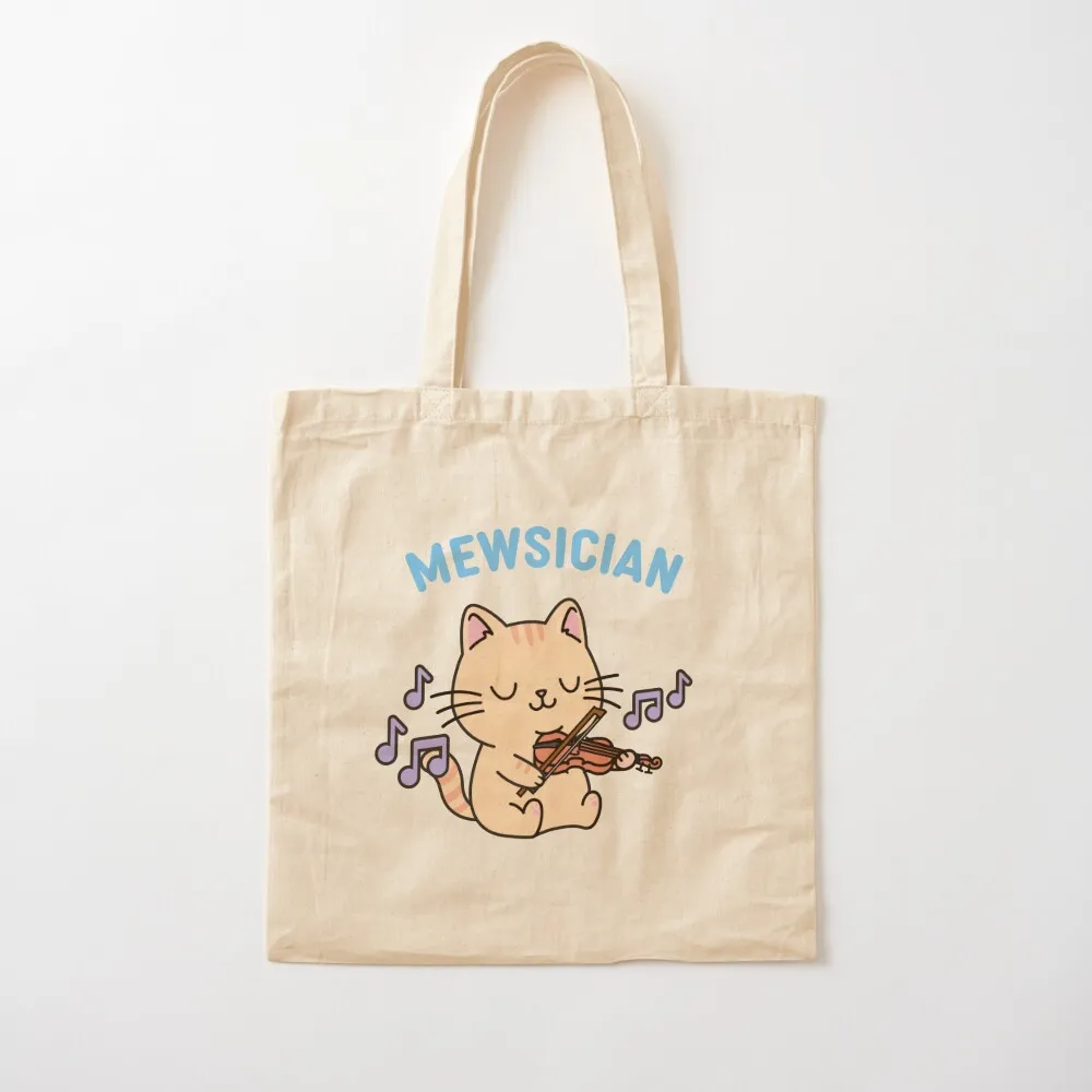 The Mewsician Cat Playing the Violin Tote Bag sac pour femme hand bag shopping bag logo luxury women