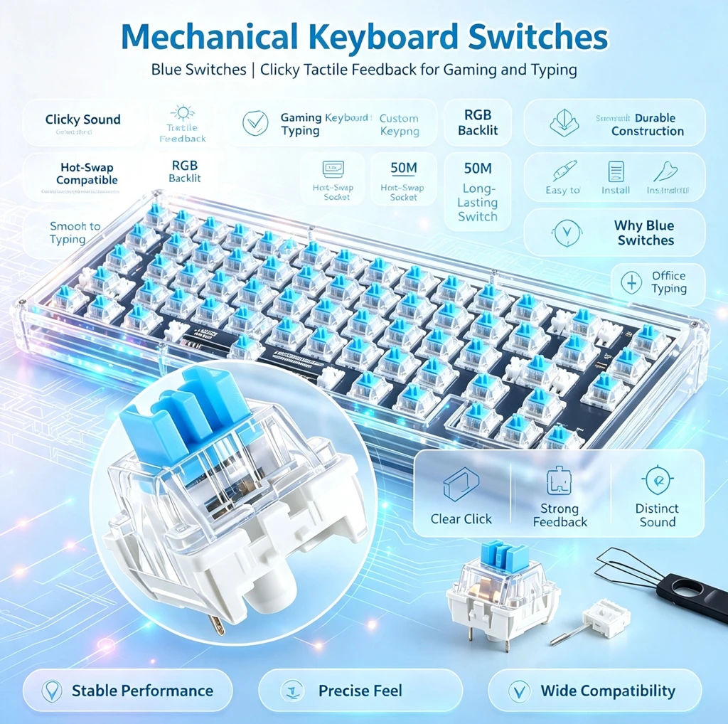 100/50Pc 3 Pin Tactile Keyboard Switch Keyboard Clicker Key Replacement Switch Plastic For Replacement Accessories