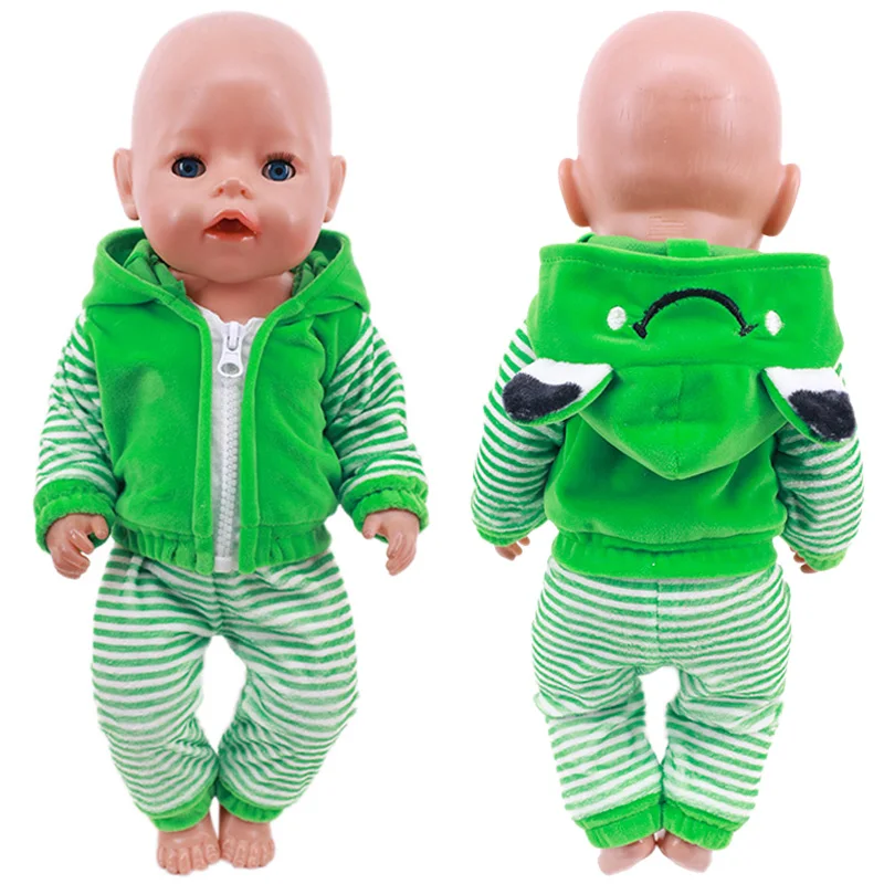 Handmade Casual Coat Jacket One-piece Pajama For 18Inch American Doll Clothes Girl's Gift 43 cm Baby Reborn Doll Our Generation
