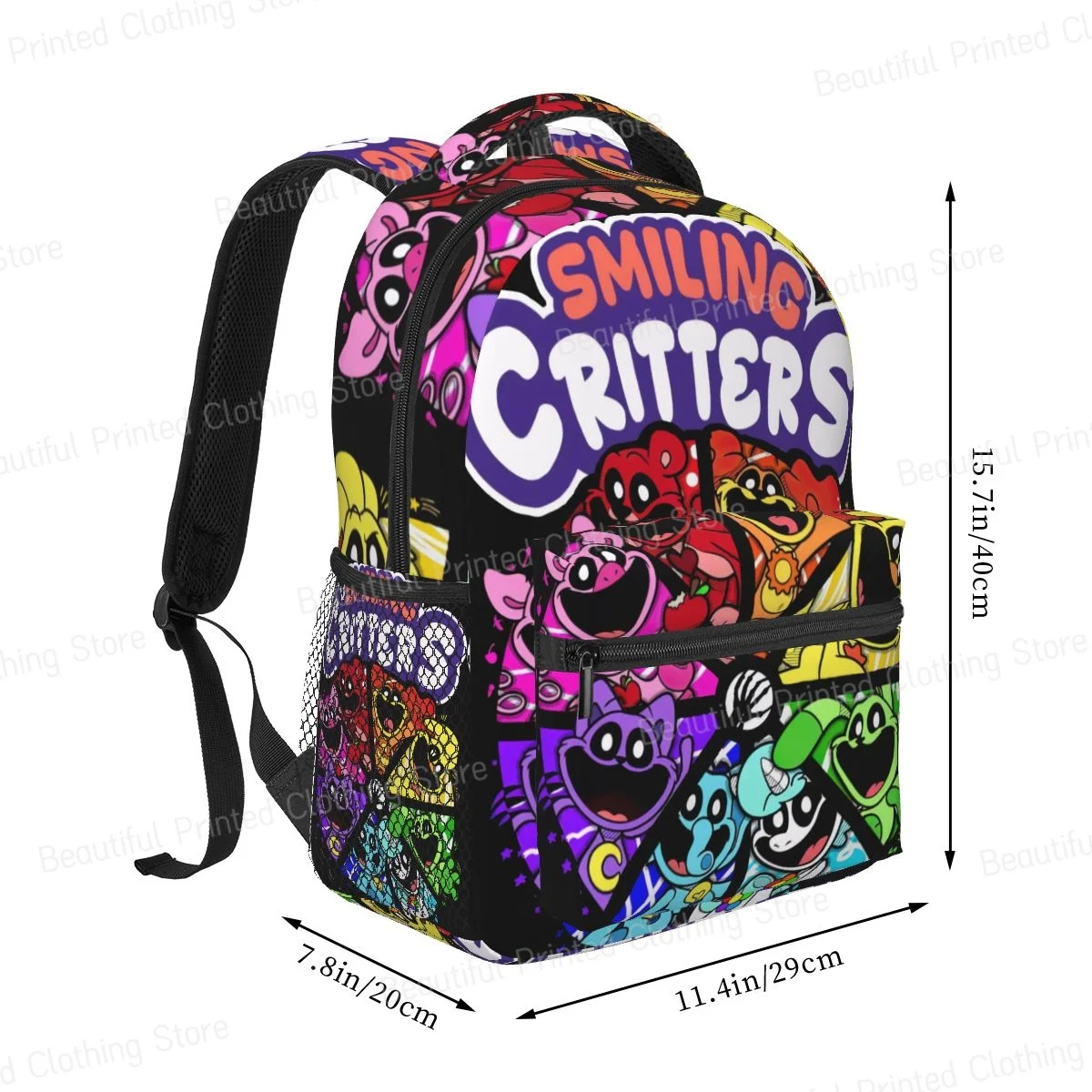 Smiling Critters Horror Game Kickin Chicken Leisure Computer Backpack Boys Girls Bookbag Portable Versatile Backpack