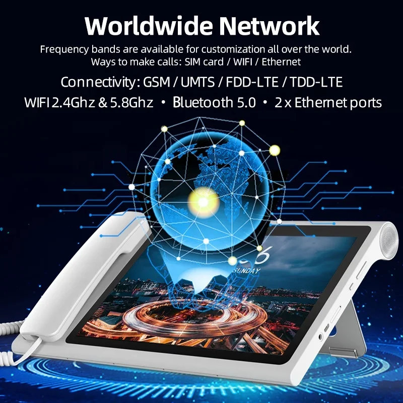 vendita calda KT8001(3F) Telefono wireless fisso intelligente da 10 pollici con videotelefono Android intelligente Telefono desktop AI per molte occasi