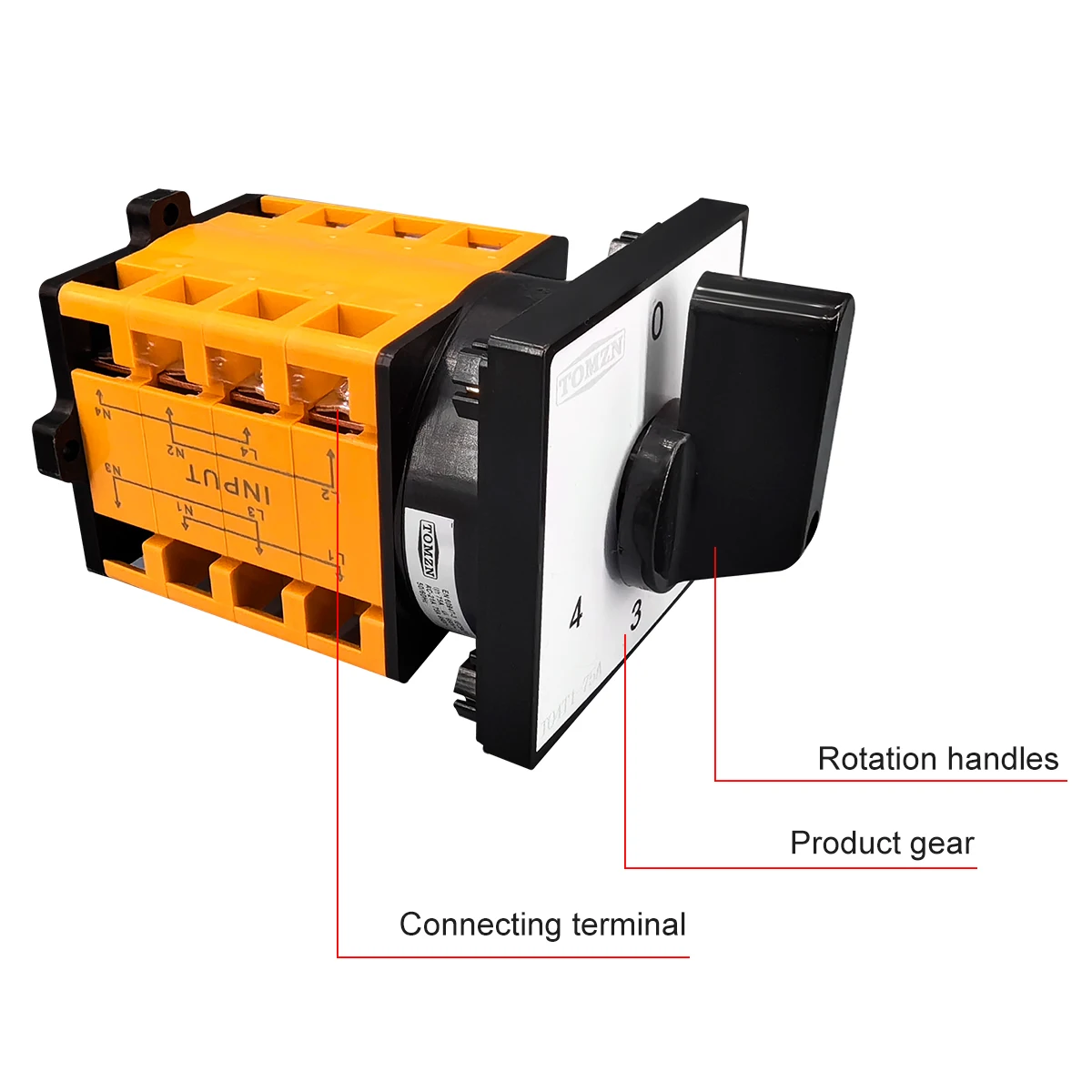 TOMZN TO4T1-75A 4 steps 4 Input 1 output cam changeover switch 230V 75A Single phase 0-1-2-3-4